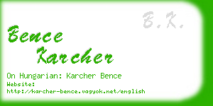 bence karcher business card